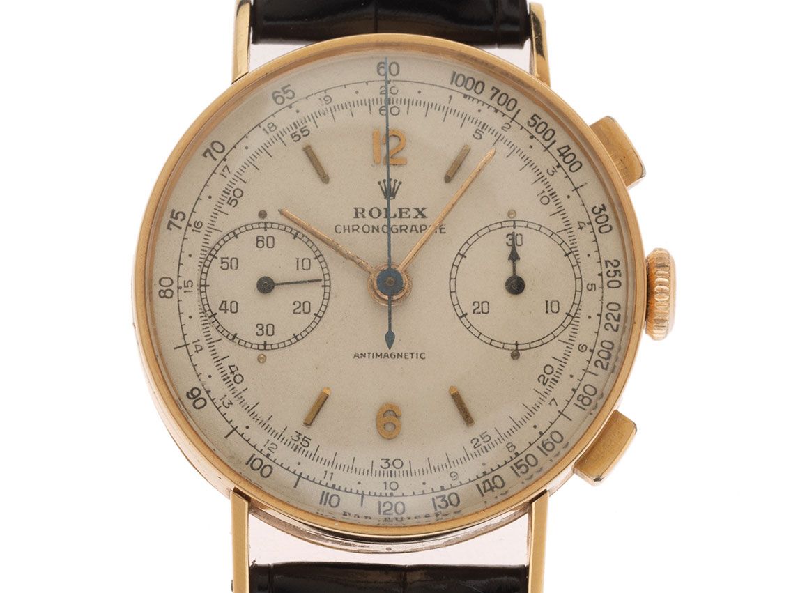 Rolex Antimagnetic Chronograph 18kt Roségold Ref.3371 Bj.1940 original Vntage Unpoliert