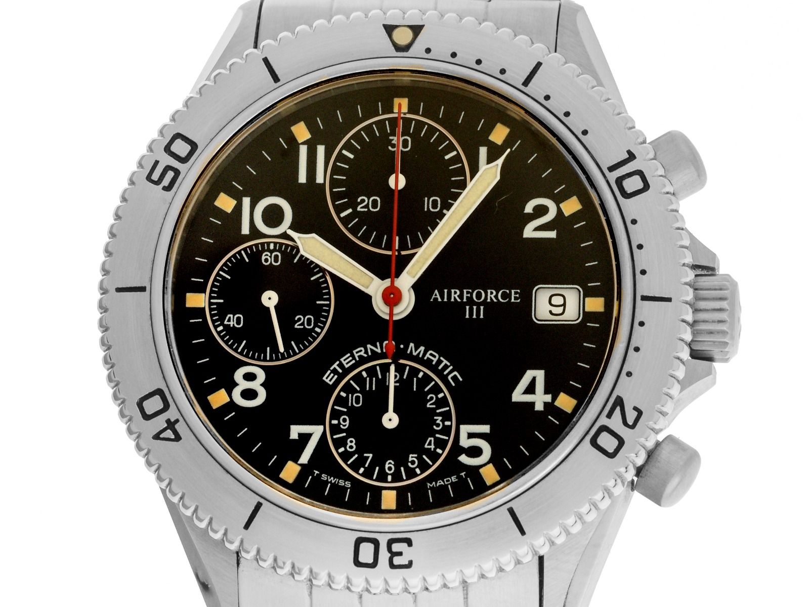 Eterna Matic Airforce III Ref.8408.41 Bj.1995 Full Set original Vintage Unpoliert