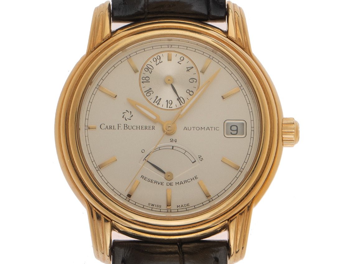 Carl F. Bucherer Archimedes GMT Power Reserve Ref.10.021 Bj.1996 original Box Original Vintage Unpoliert