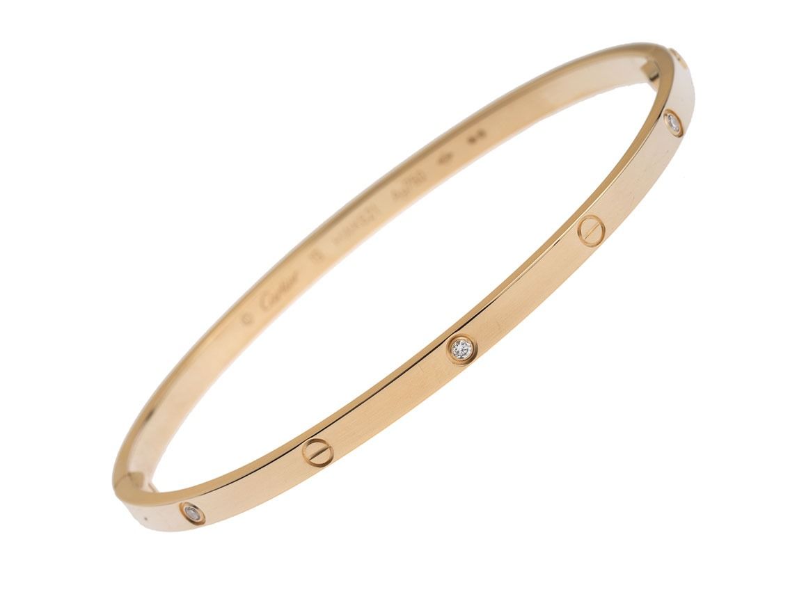 Cartier Armreif Love 18kt Gelbgold 21,1g Diamanten 0,30ct 180mm Ref.HWK621 mit Box