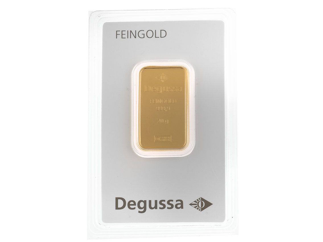 Goldbarren Degussa 999 Feingold 20g