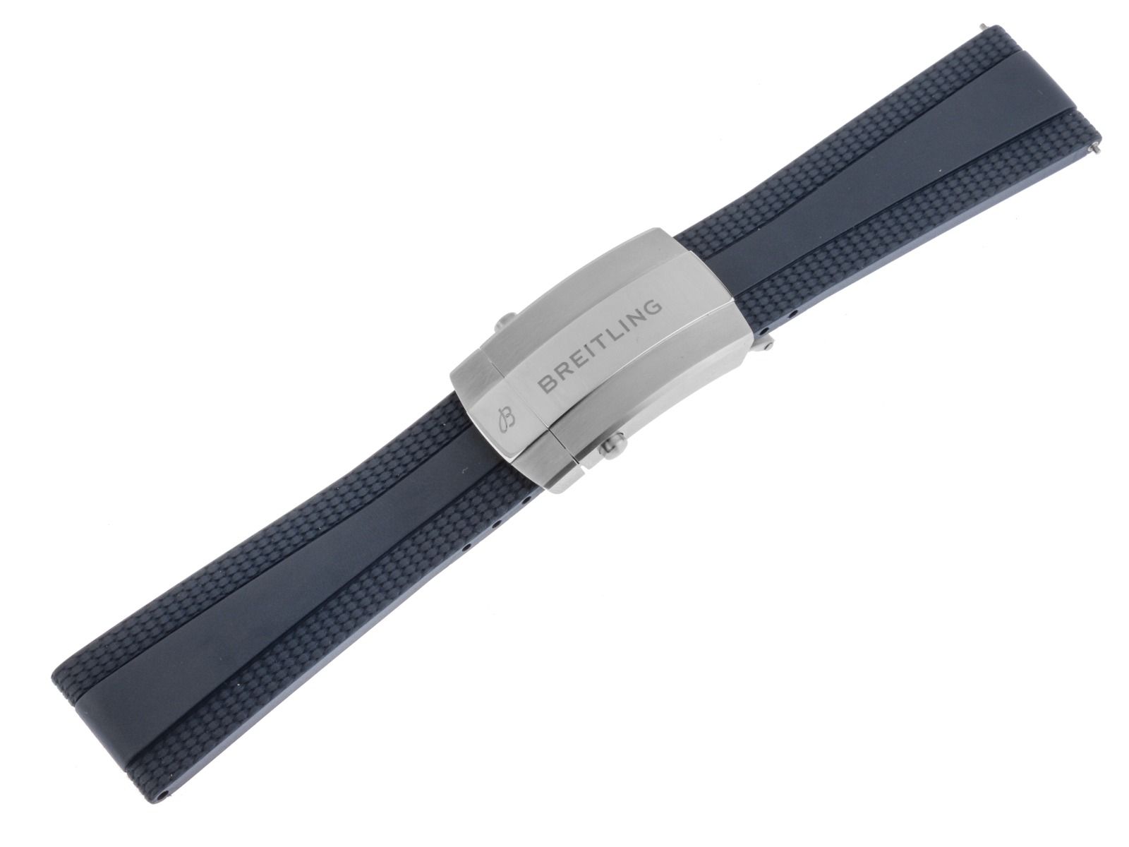Breitling Zubehör Armband Kautschuk Blau Faltschließe 22mm