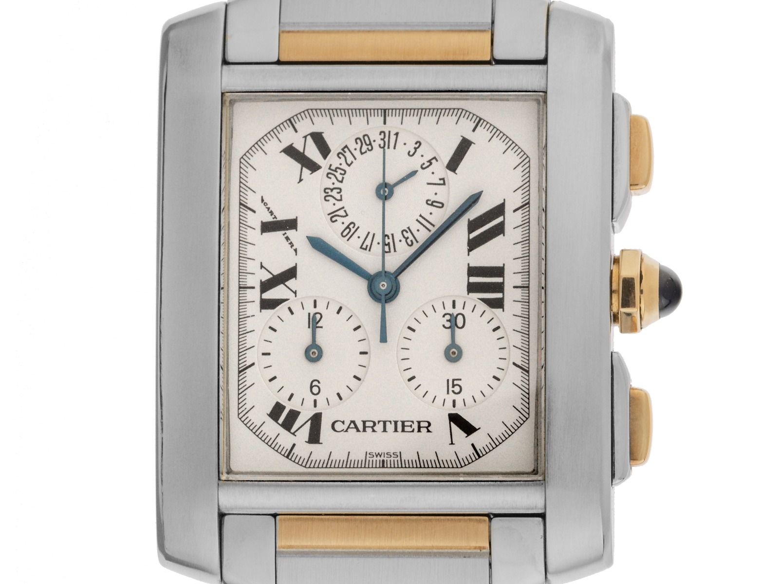 Cartier Tank Francaise GM Großes Modell Ref.2303 Bj.1997 Full Set original Vintage Unpoliert