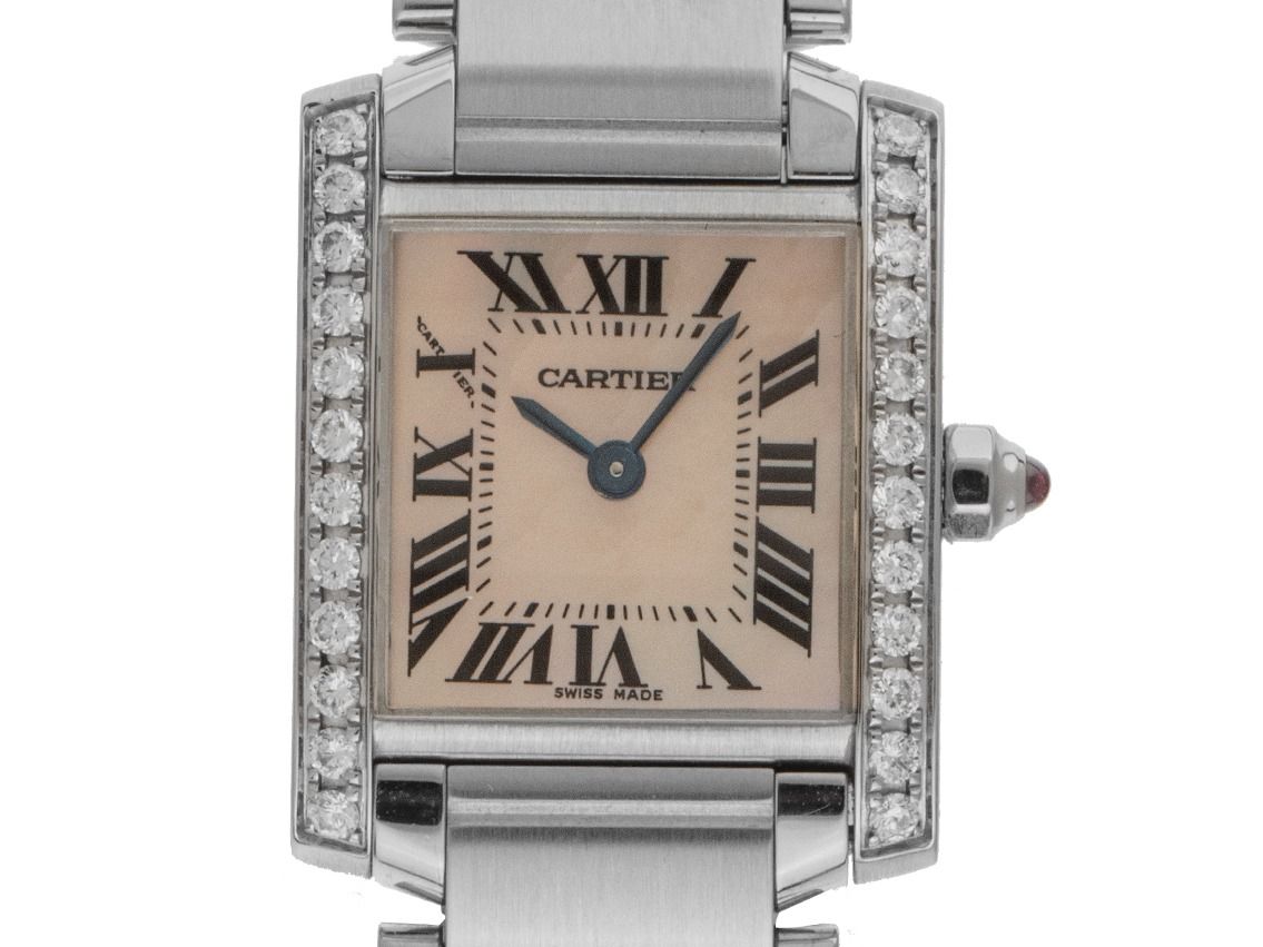 Cartier Tank Francaise PM kleines Modell Ref.2384 2018 Box&Beschreibung sehr gut Vintage