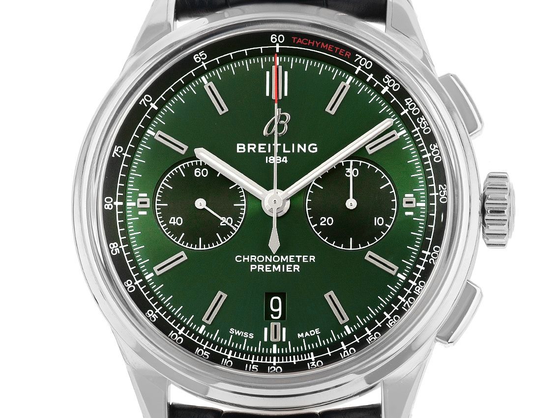 Breitling Premier B01 Green Ref.AB0118A11L1X1 2019 Full Set wie Neu Vintage