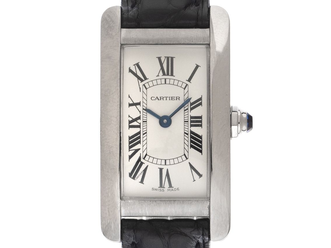 Cartier Tank Americaine PM kleines Modell Ref.2489 Bj.2000 Box&Beschreibung sehr gut Vintage