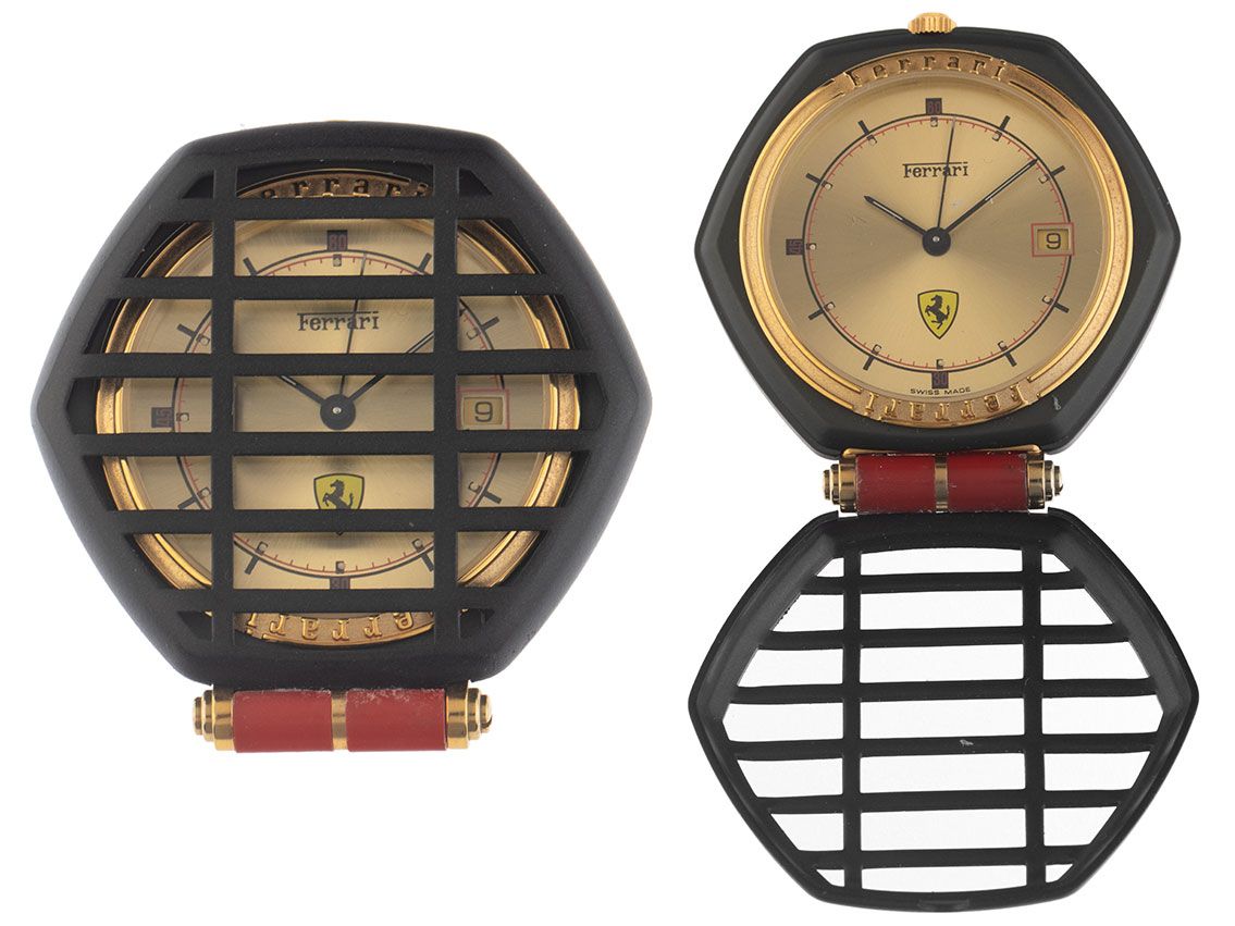 Ferrari Taschenuhr Bj.1999 Reisemäppchen sehr gut Vintage 