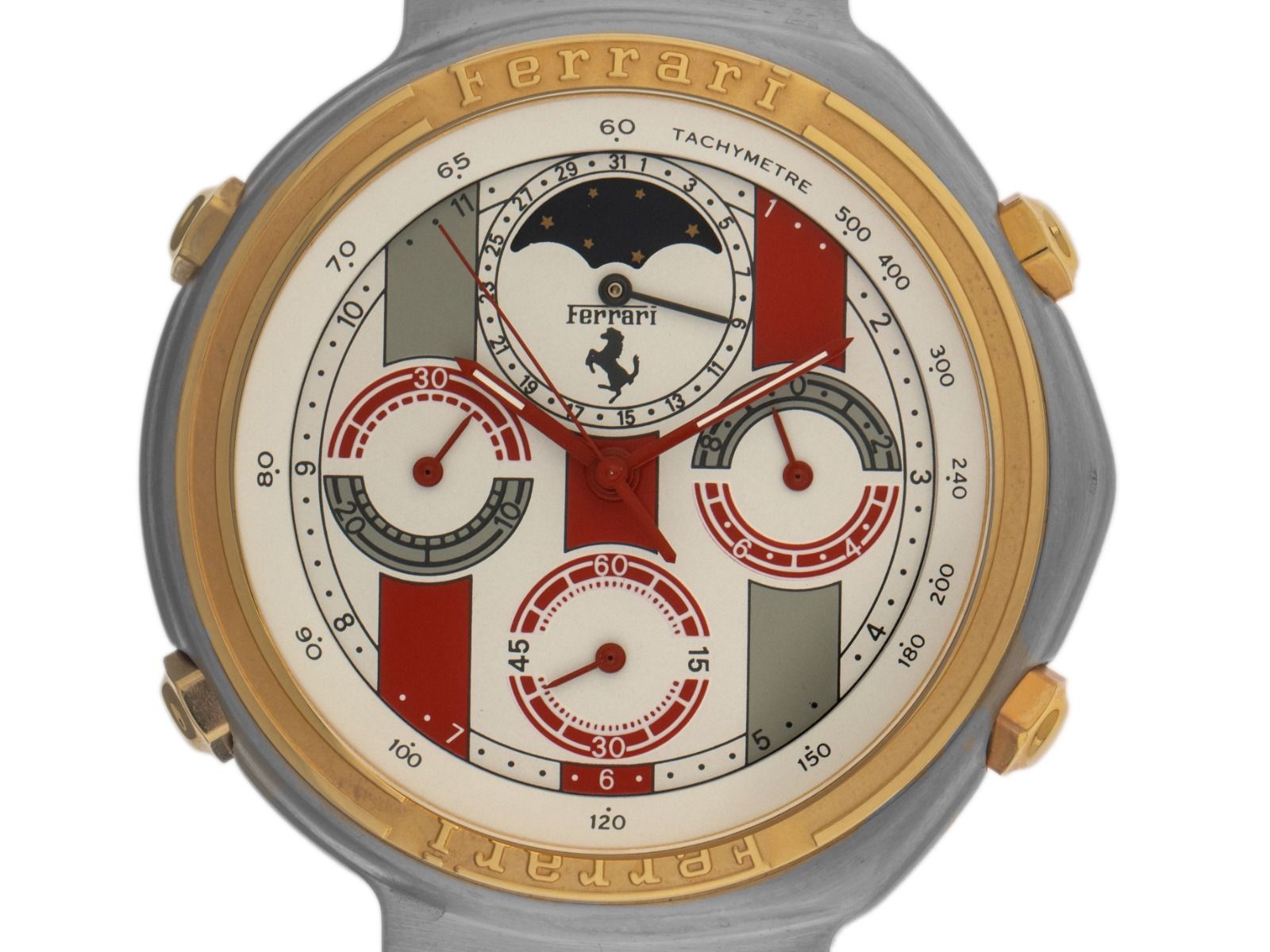Ferrari Formula Chronograph Mondphase Bj.1997 Full Set original Vintage Unpoliert