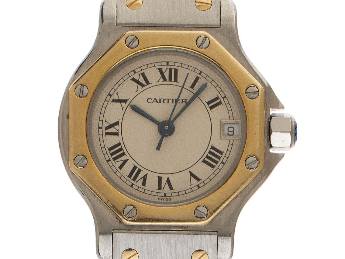 Cartier Santos Octagon Ref.187903 Bj.1992 Full Set Original Vintage Unpoliert