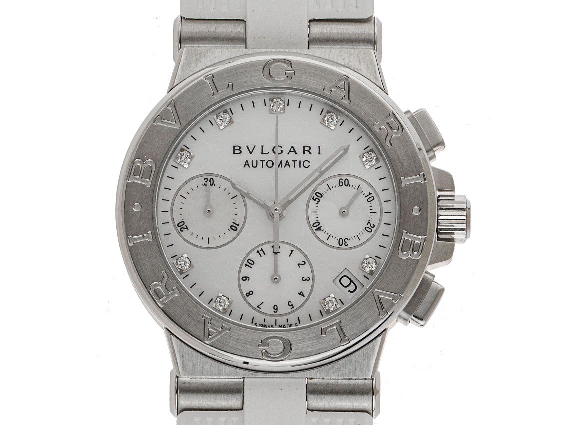 Bulgari Diagono Ref.DG35 WSLD Bj.2004 Box&Beschreibung sehr gut Vintage 