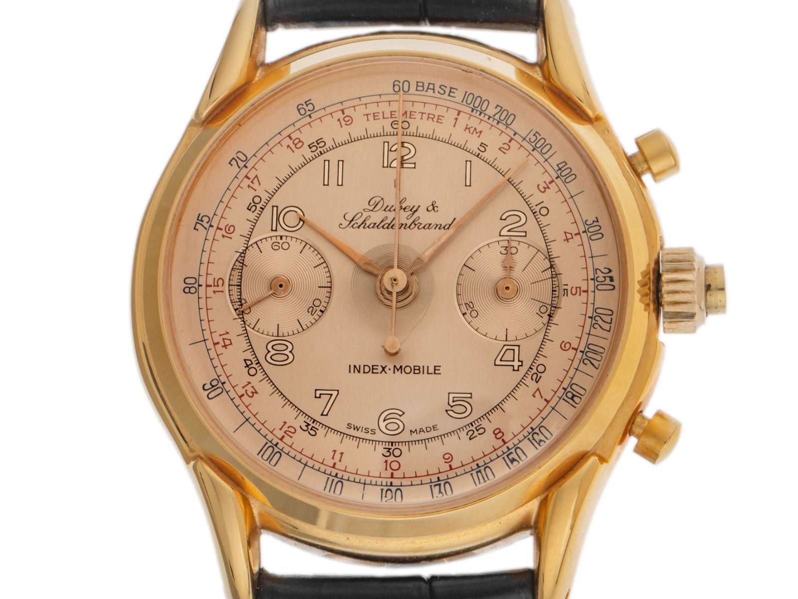 Dubey & Schaldenbrand Index Mobile RE-Edition Chronograph Rattrapante Bj.1990 original Box original Vintage Unpoliert