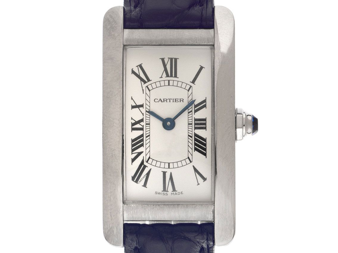 Cartier Tank Americaine PM kleines Modell Ref.2489 Bj.2001 original Box original Vintage Unpoliert