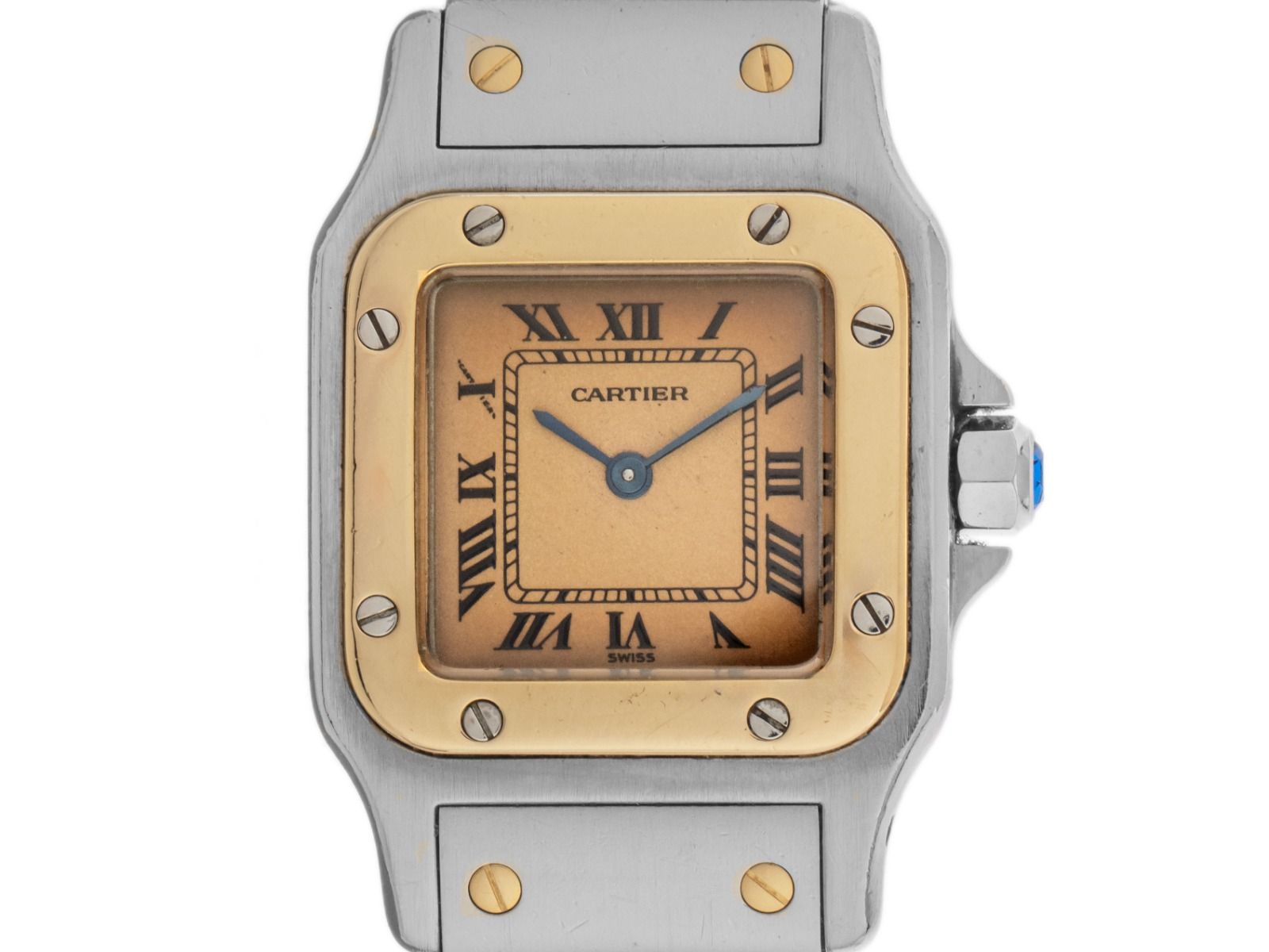 Cartier Santos Galbee Lady PM kleines Modell Ref.1057930 Bj.1996 Full Set original Vintage Unpoliert 