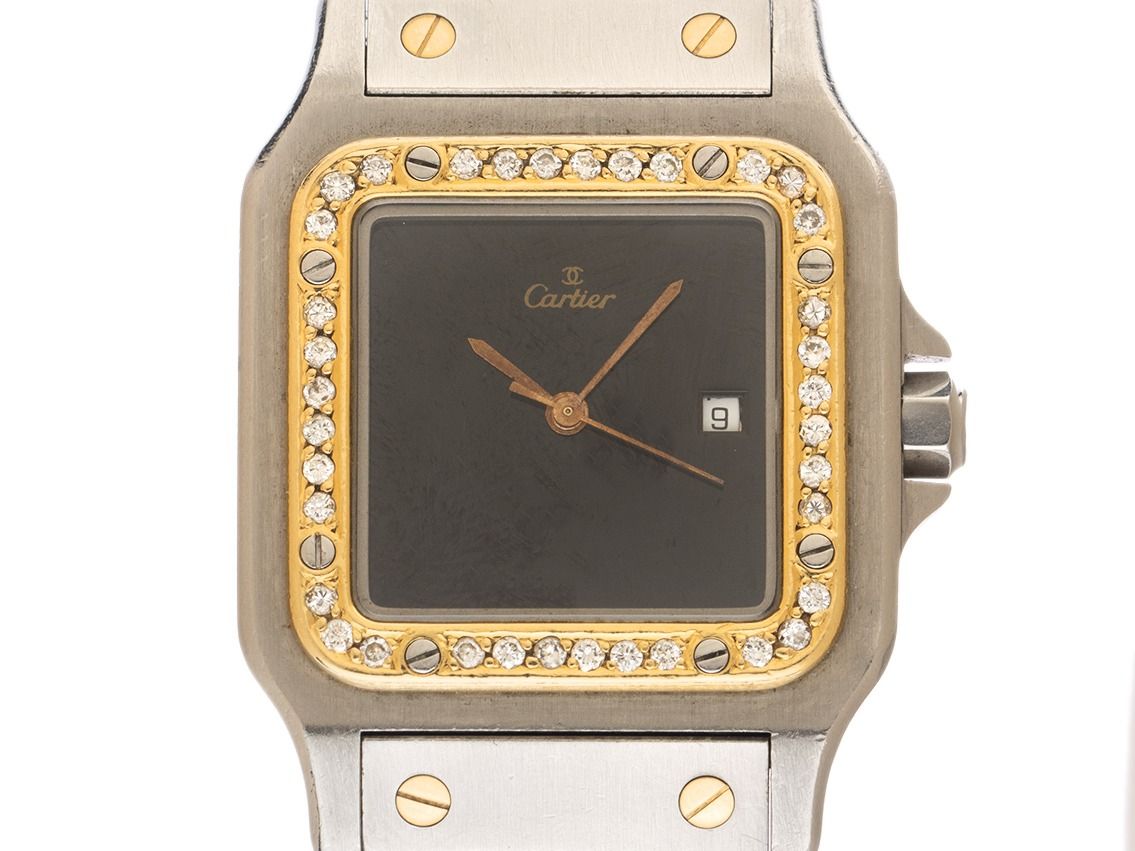 Cartier Santos Carree GM Großes Modell Ref.1172861 Bj.1989 Full Set Original Vintage Unpoliert