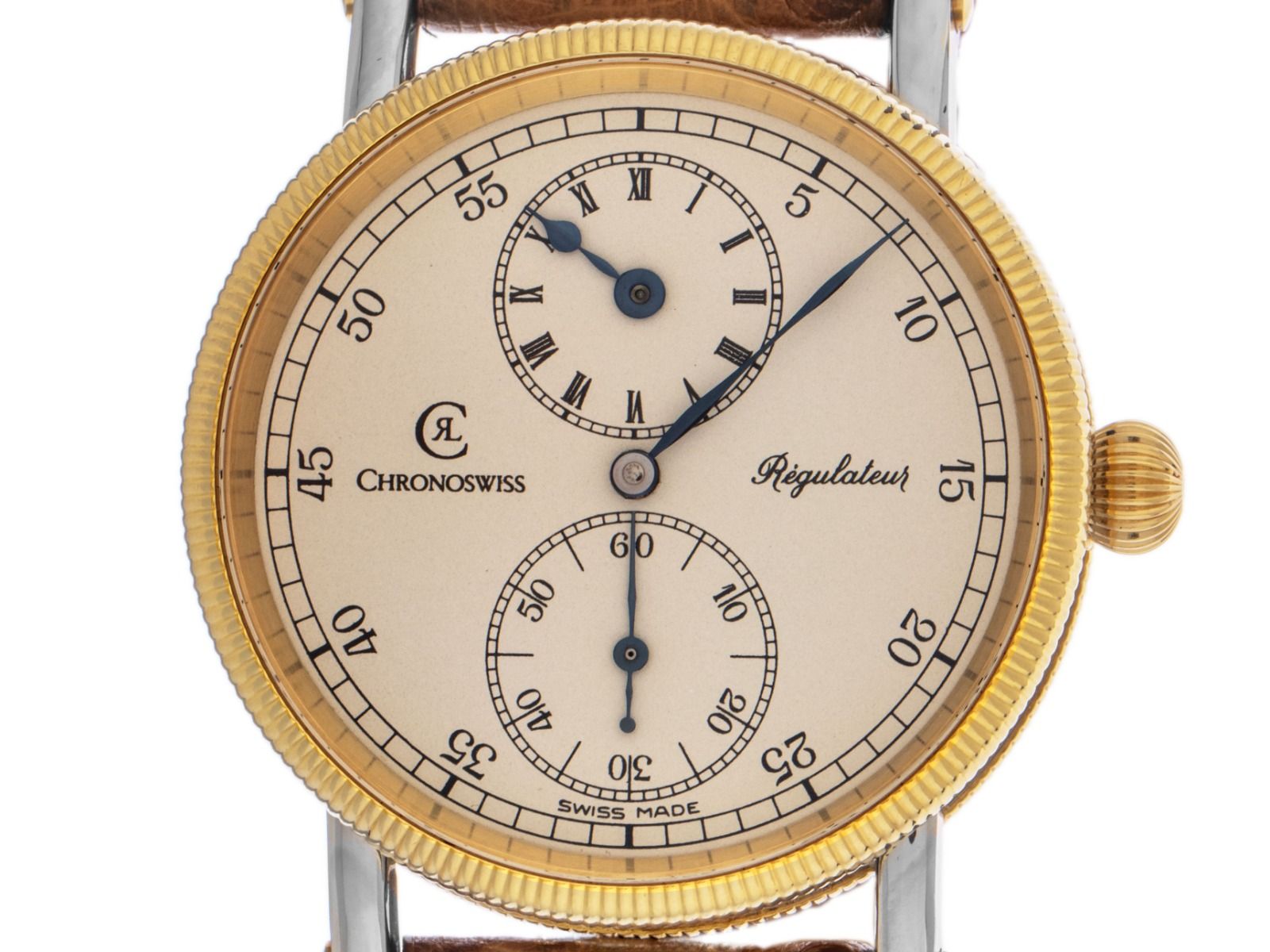 Chronoswiss Regulateur Ref.CH6322 Bj.1990 Full Set original Vintage Unpoliert