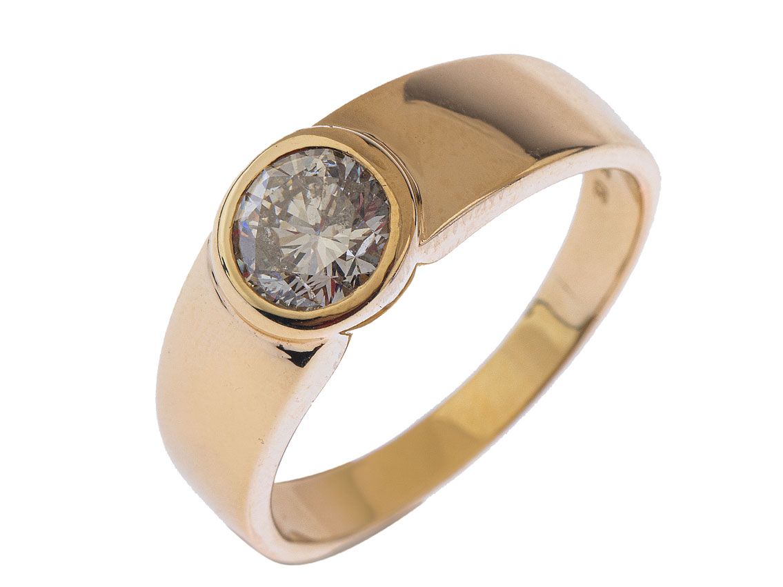 Ring Solitär 14kt Gelbgold 5,7g Diamant 1,00ct