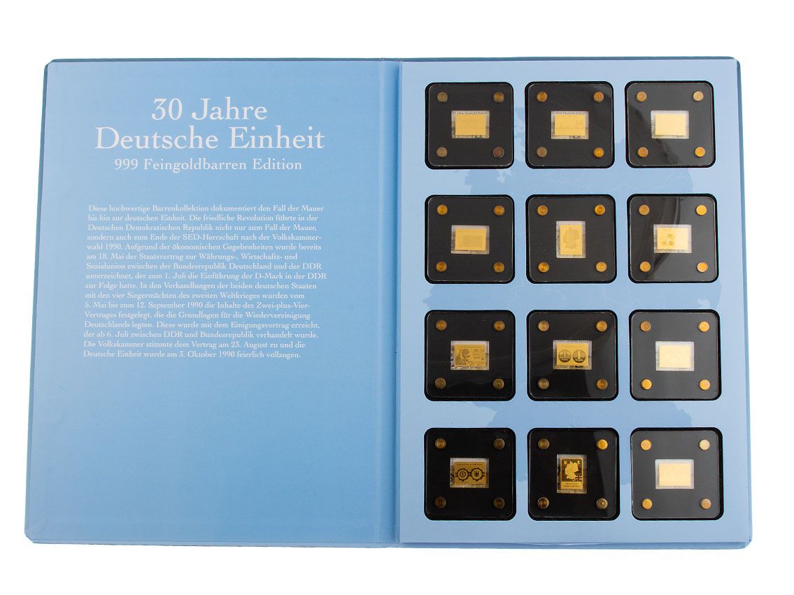 Goldbarren 999 Feingold 30 Jahre Deutschland 12x1/500oz