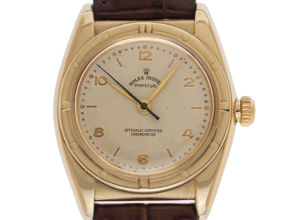 Rolex Oyster Perpetual Bubble Back Ovetto Ref.3372 Bj.1958 Box Original Vintage Unpoliert