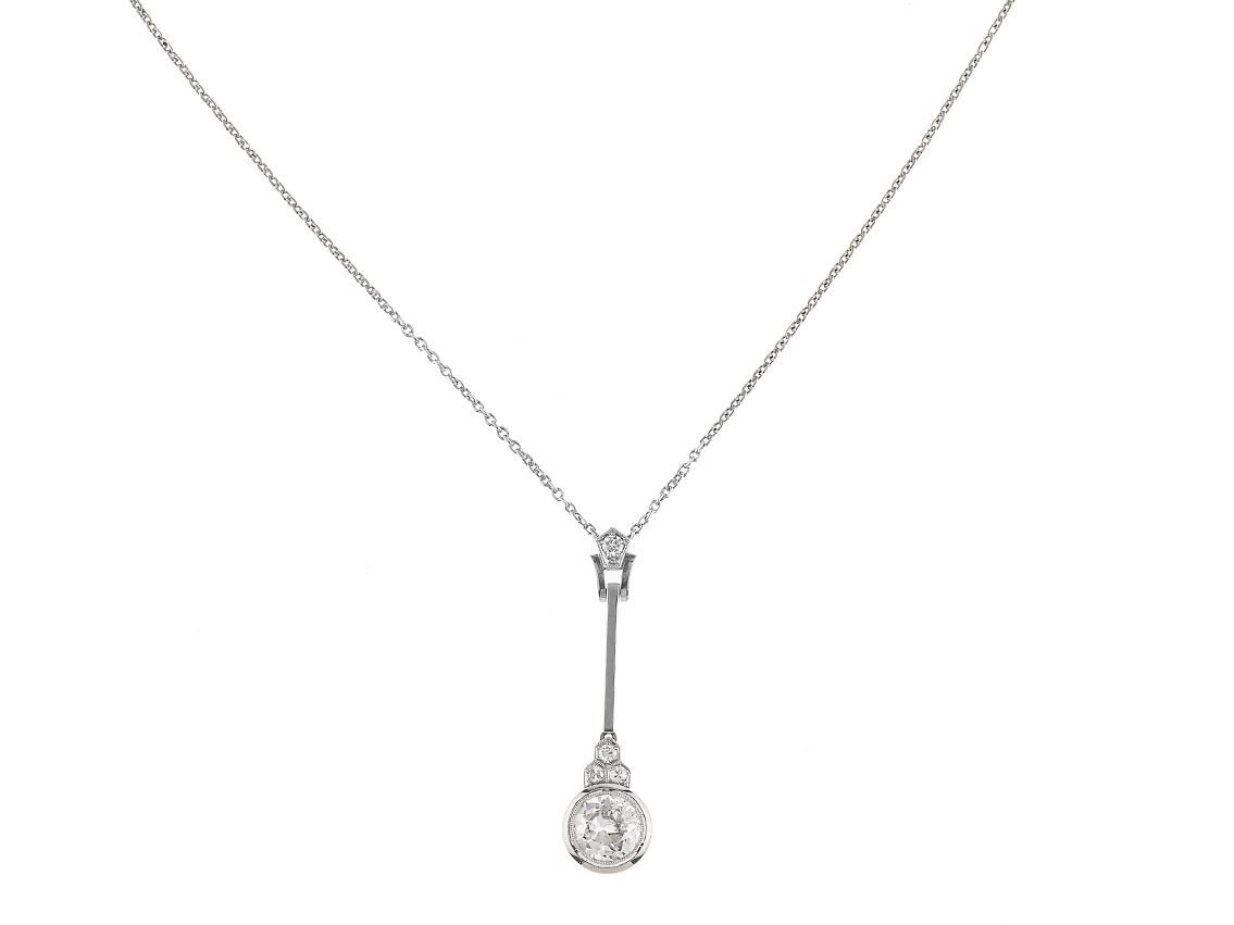 Halskette 18kt Weißgold 3,9g Diamanten 1,50ct mit Box
