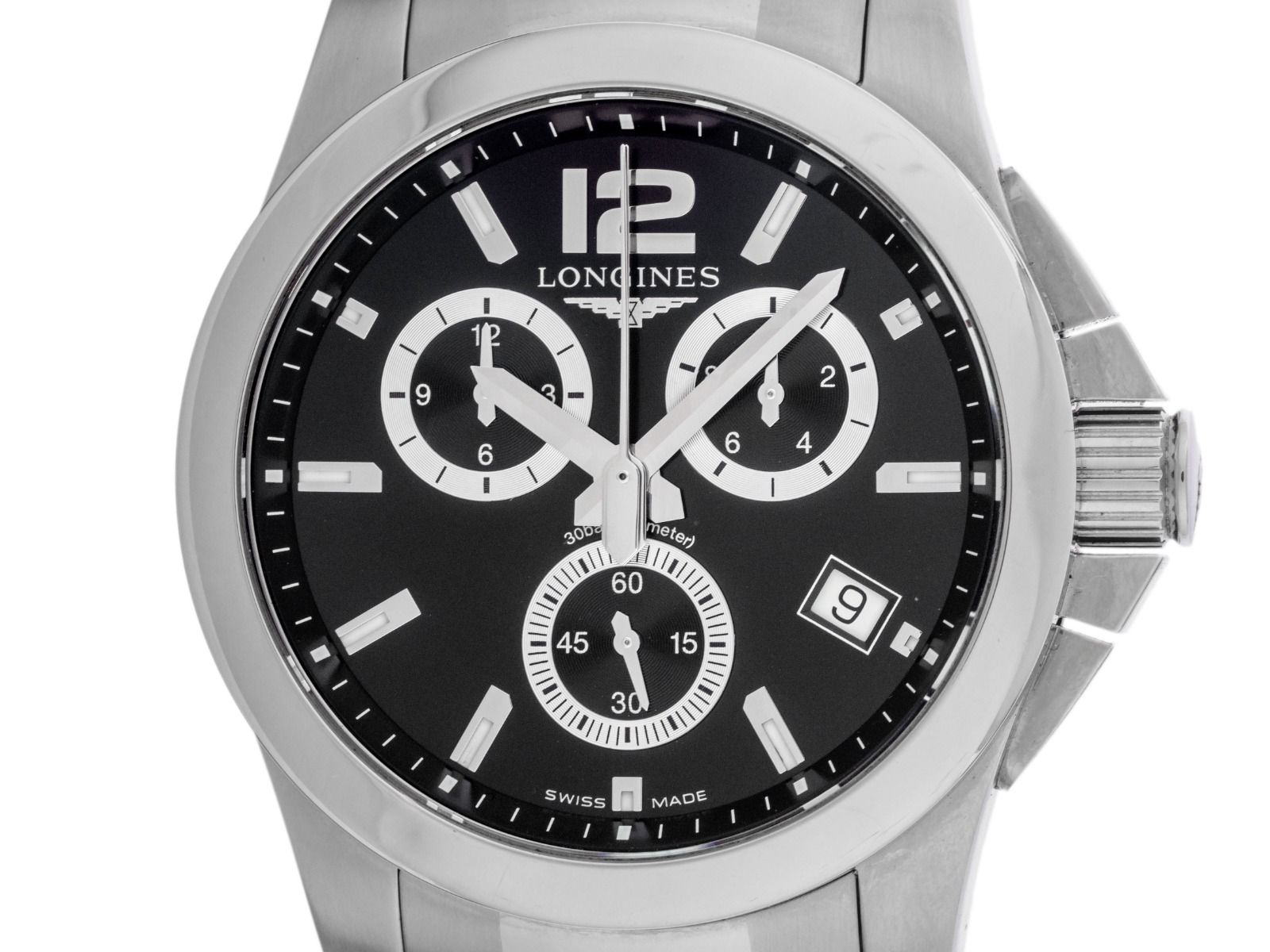 Longines Conquest Chronograph Ref.L3.660.4.56.6 Bj.2019 Full Set original Vintage Unpoliert