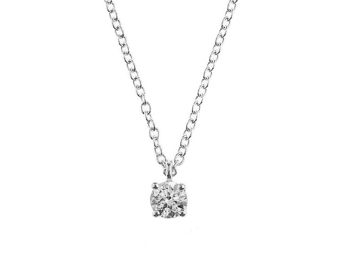 Alberti Halskette Anhänger Solitär 18kt Weißgold 2,7g Diamant 0,80ct mit GIA Zertifikat