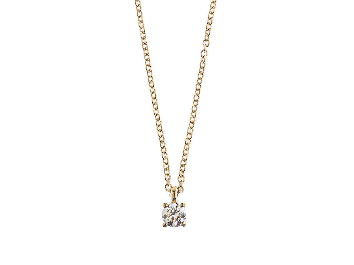 Alberti Halskette Anhänger Solitär 18kt Roségold 2,0g Diamant 0,20ct 460mm