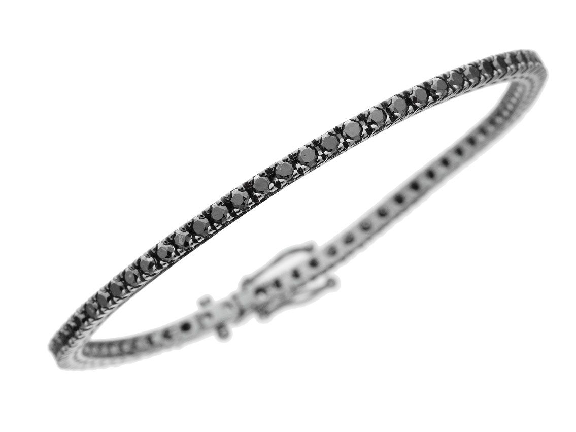 Alberti Armband Tennis Titan 9,5g Diamanten schwarz 3,00ct 165mm mit Zertifikat