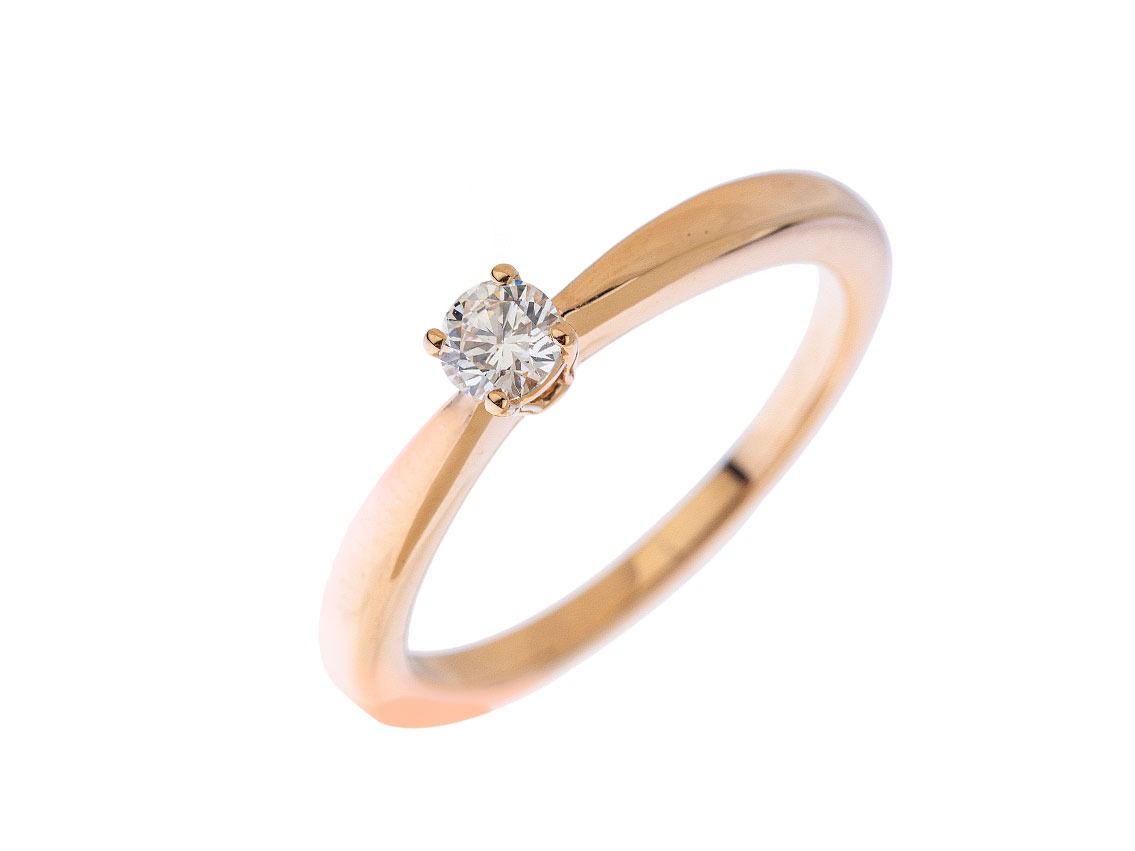 Alberti Ring Solitär 18kt Roségold 3,6g Diamant 0,20ct