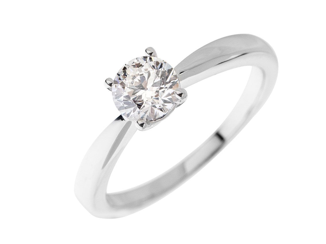 Alberti Ring Solitär 18kt Weißgold 3,9g Diamant 0,80ct TW / VVSI mit GIA Zertifikat