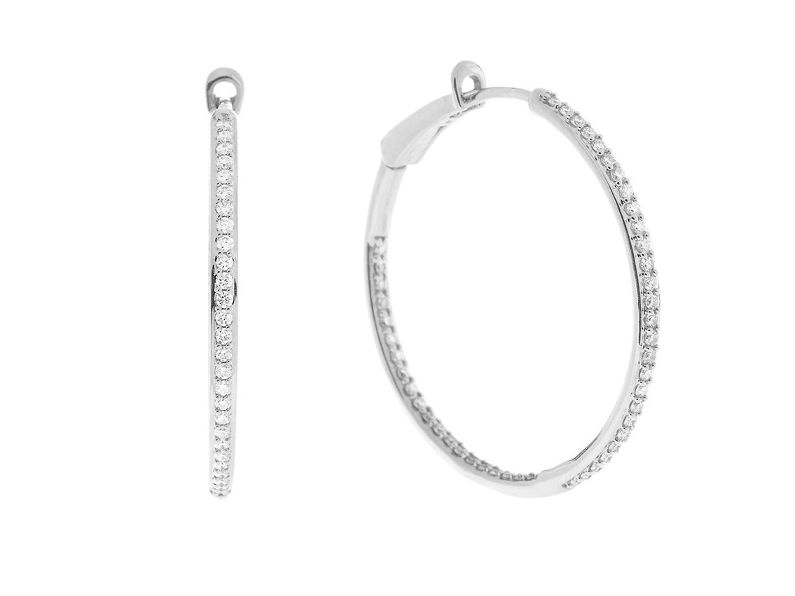 Palido Ohrschmuck Creolen 18kt Weißgold 7,4g Diamanten 0,74ct 