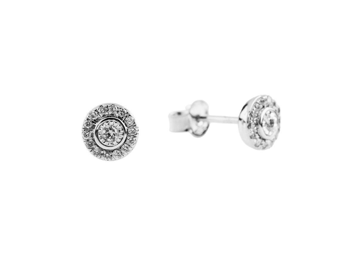 Palido Ohrstecker 14kt Weißgold 1,5g Diamanten 0,19ct