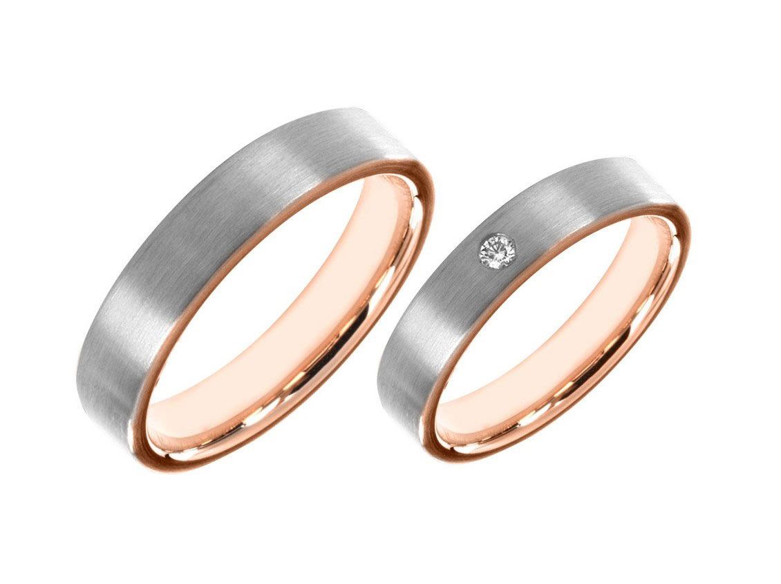 Fischer Trauringe 18kt Roségold Platin 13,8g Diamant 0,02ct