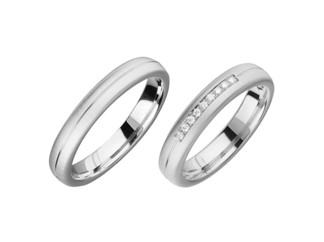 Fischer Trauringe 950 Platin 16,2g Diamant 0,06ct