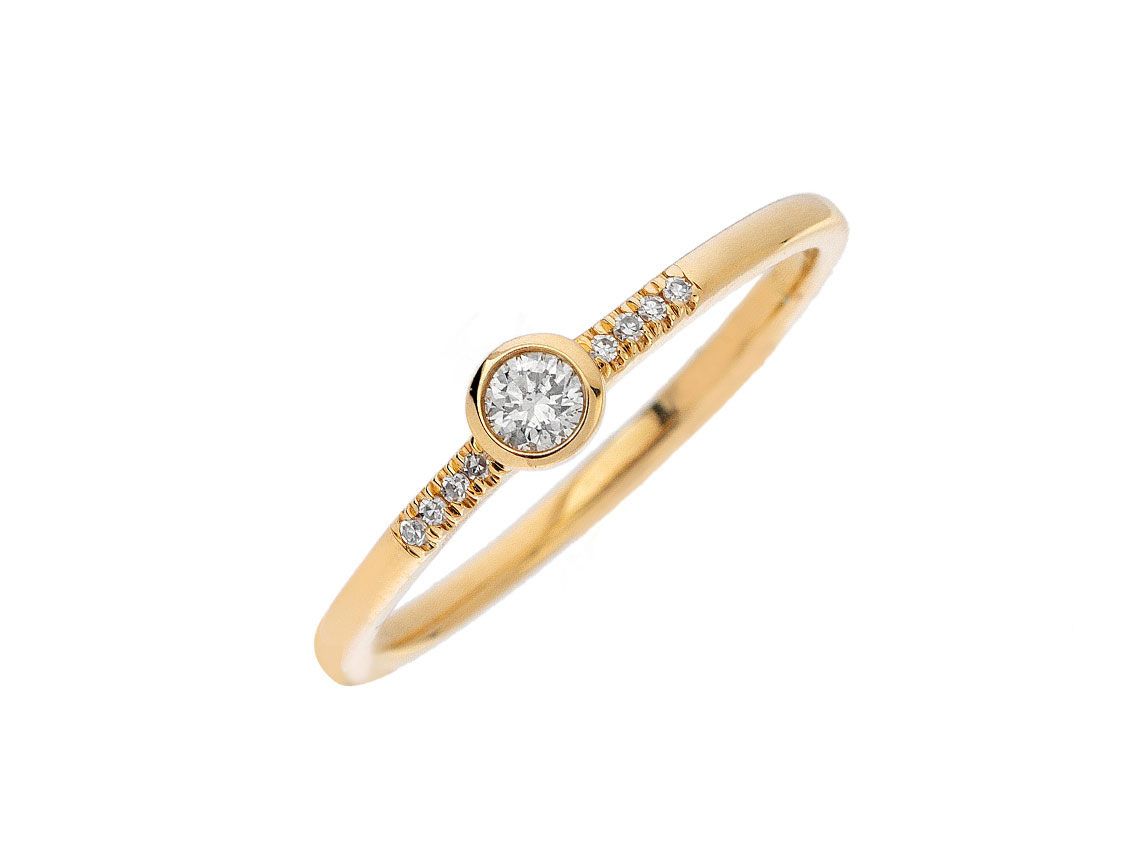 Palido Ring 14kt Gelbgold 1,2g Diamanten 0,10ct Gr.52 Neu