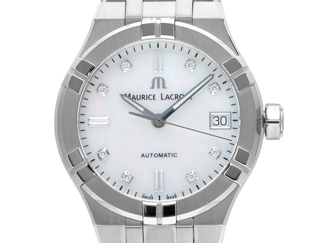 Maurice Lacroix Aikon Stahl Perlmutt Diamanten Automatik Armband Stahl 35mm Ref.AI6006 Box&Pap. Full Set Neu Neuheit