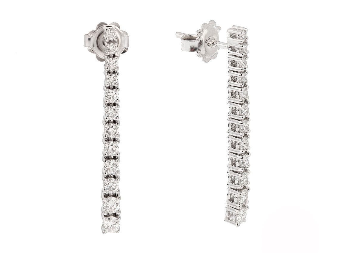 Facet Ohrringe 18kt Weißgold 4,7g Diamanten 1,25ct