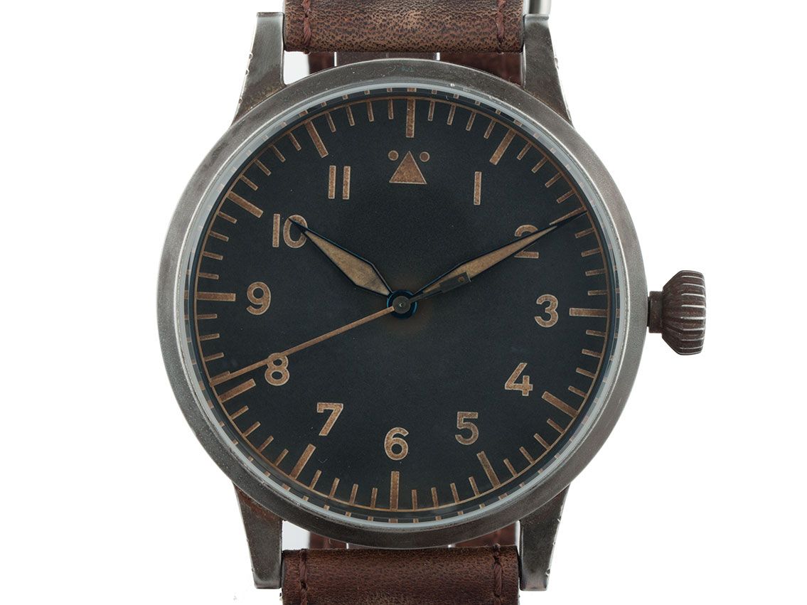 Laco Fliegeruhr Original Saarbrücken Erbstück Stahl Automatik 45mm Neu