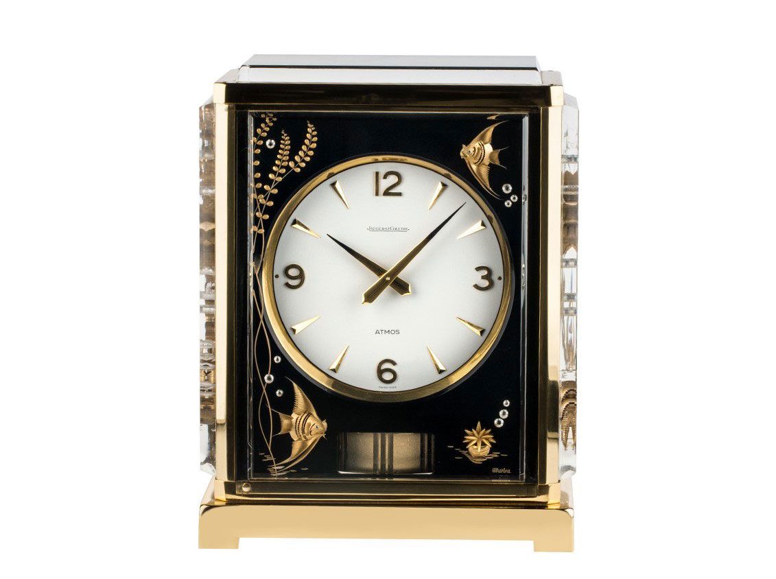 Jaeger-leCoultre Atmos Marina China Aquarium Messing Plexiglas Vintage Bj.1965 orig. Transportbox und Beschreibung