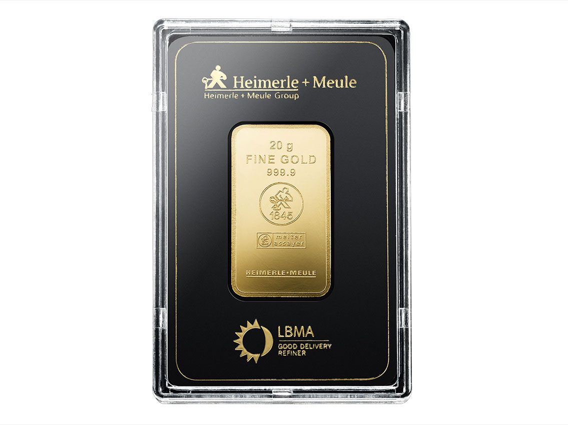 Goldbarren 999 Feingold 20g Blisterkarte LBMA zertifiziert