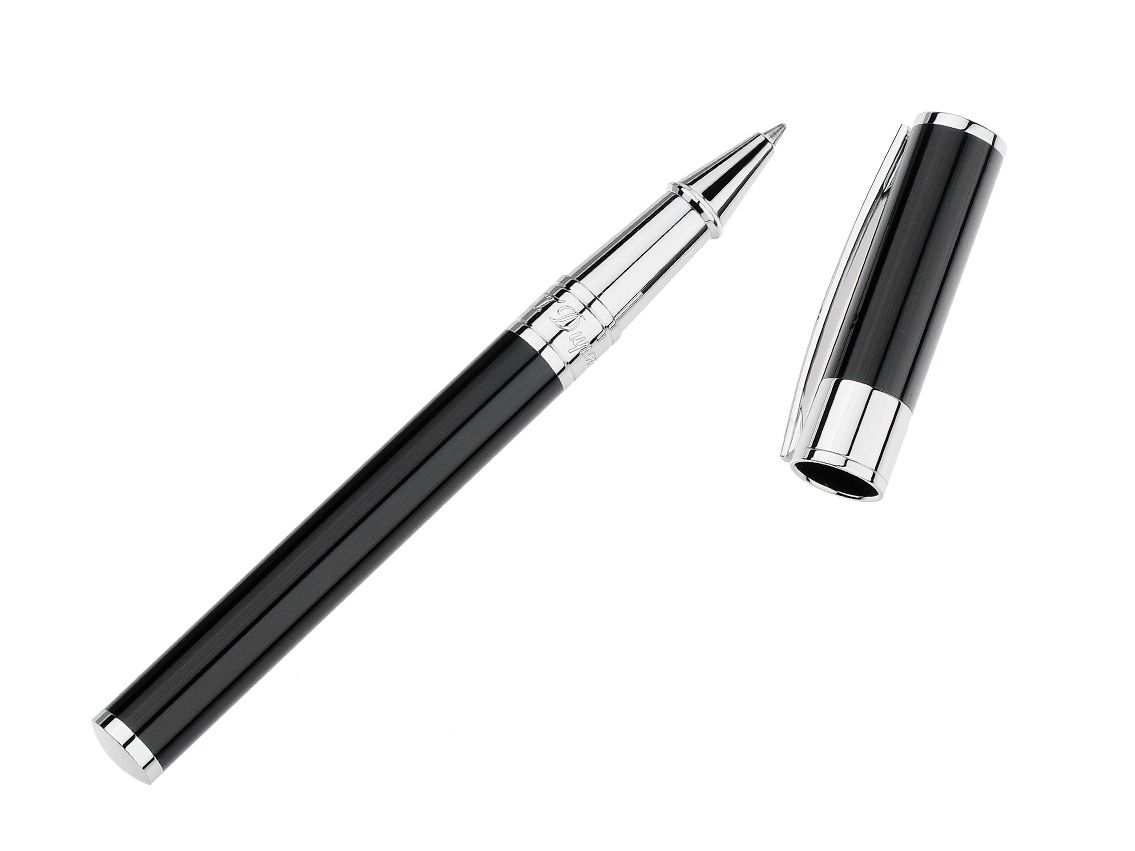 S.T. Dupont Kugelschreiber Line D Chinalack schwarz Palladium Ref.262200 Full Set 