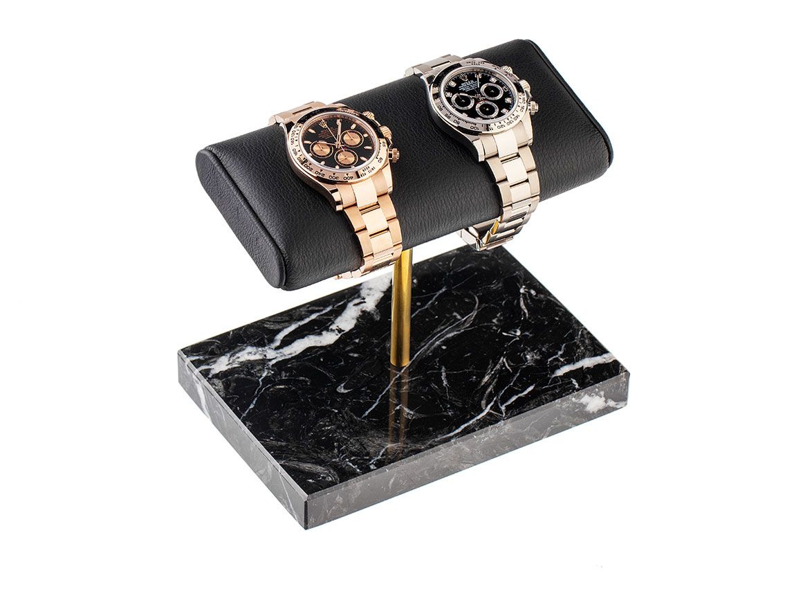The Watch Stand Duo Uhrenaufsteller Black & Gold 110x160x140mm Neu