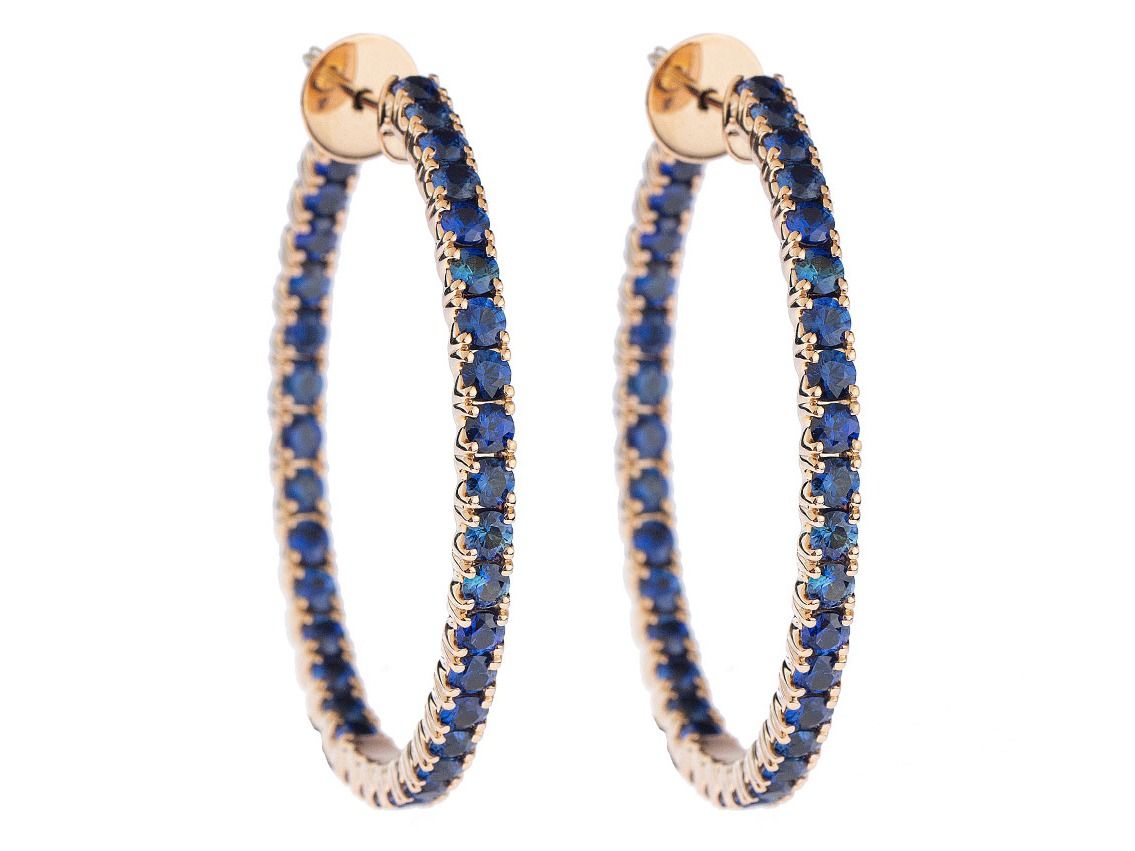 Scheffel Ohrschmuck 18kt Roségold 19,2g Saphire 4,70ct