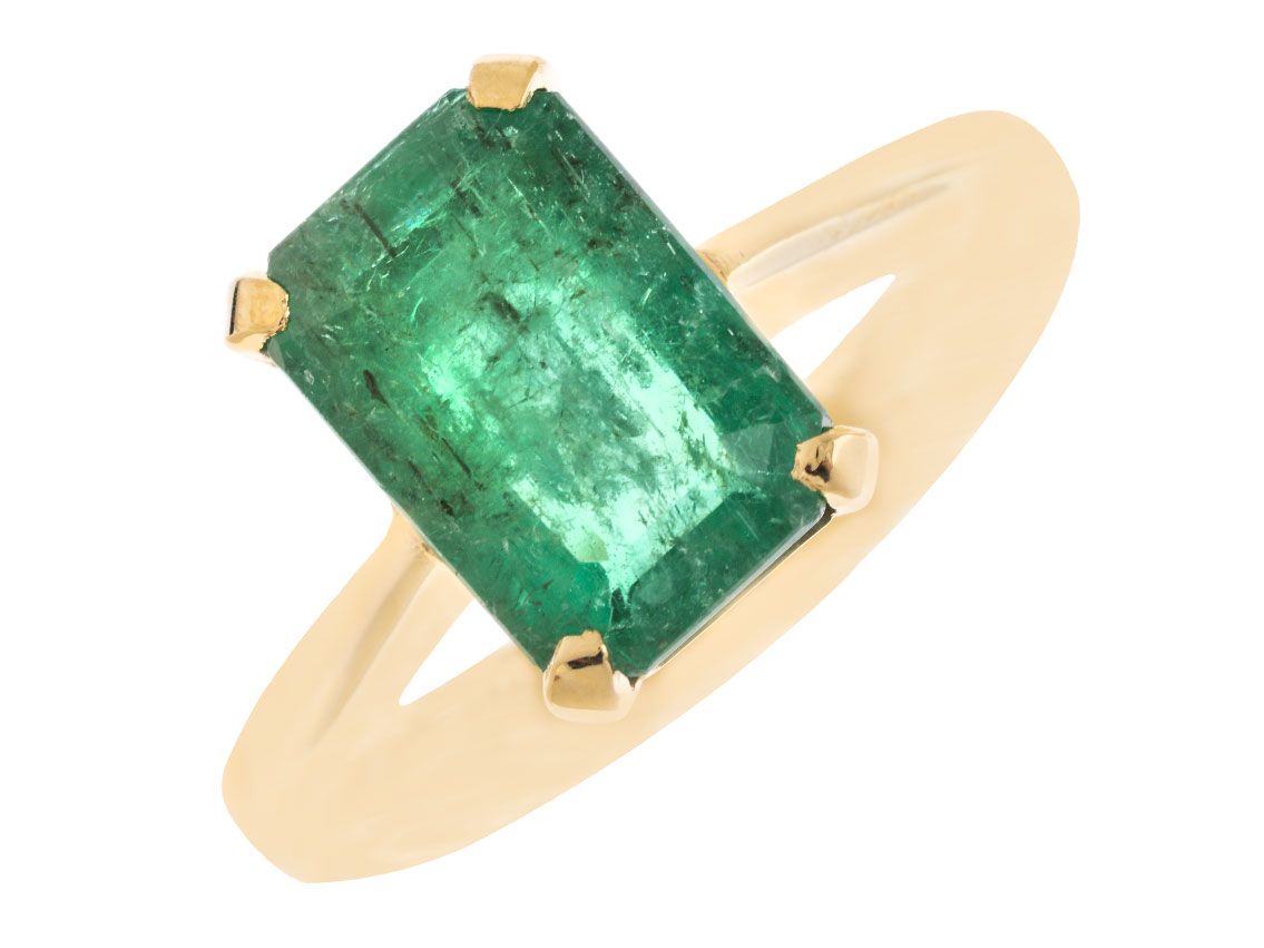Ring Solitär 18kt Gelbgold 5,8g Smaragd 