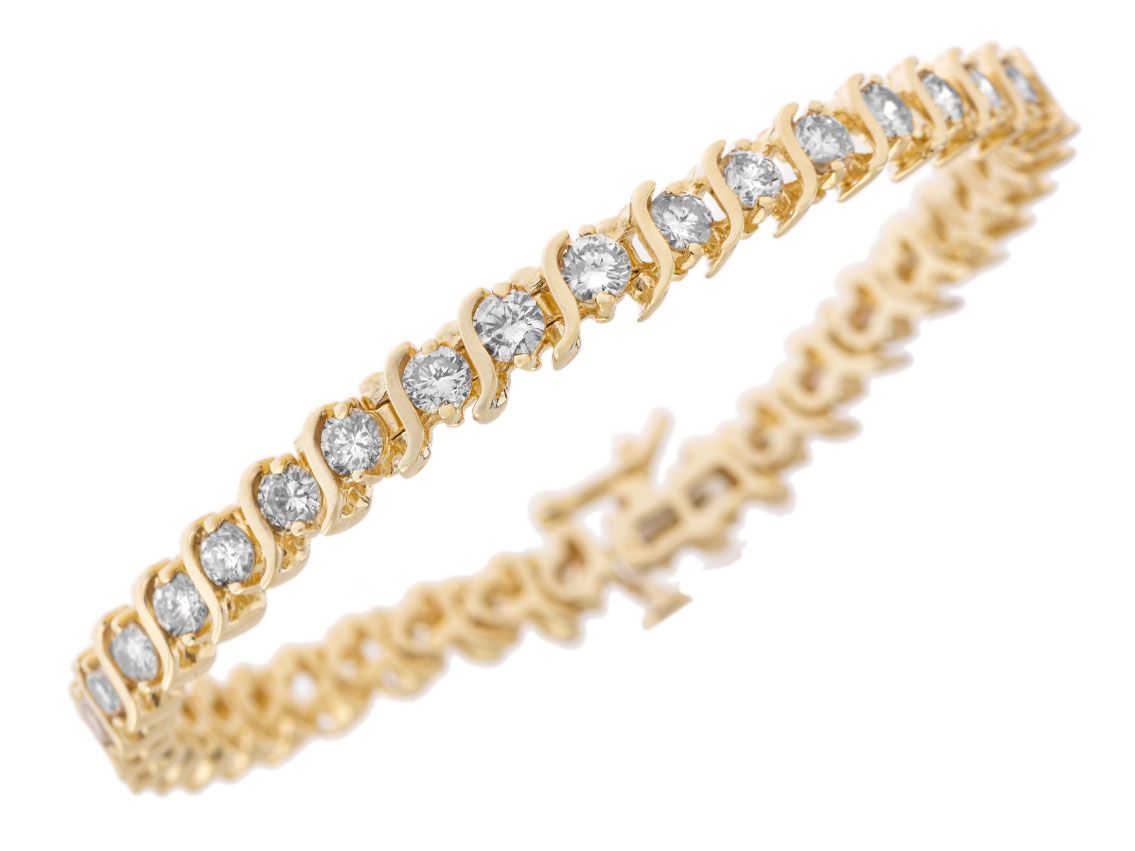 Armband 14kt Gelbgold 19,1g Diamanten 6,60ct 