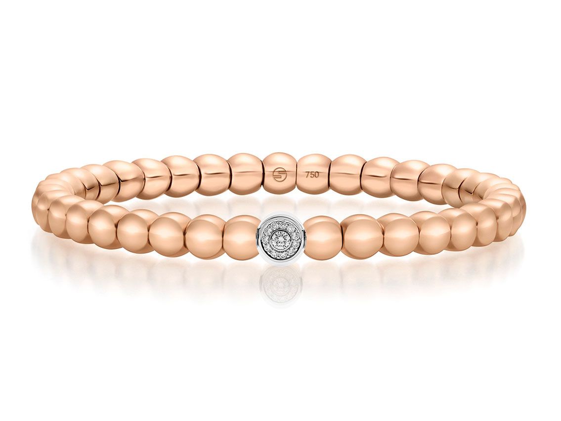 Scheffel Armband Stretch 18kt Roségold 18kt Weißgold 30,2g Diamanten 0,33ct mit Box