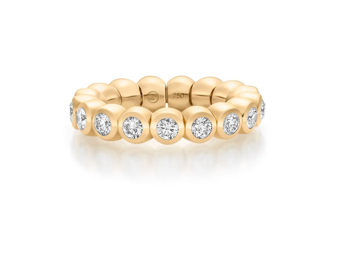 Scheffel Ring Stretch 18kt Gelbgold 5,1g Diamanten 0,85ct mit Box