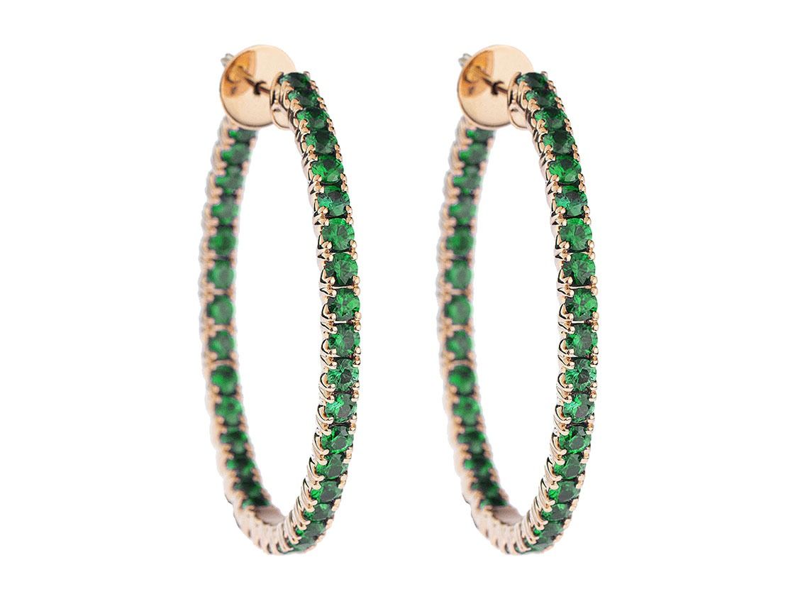 Scheffel Ohrschmuck 18kt Roségold 18,4g Tsavorit 8,38ct