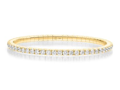 Scheffel Armband Tennis Stretch 18kt Gelbgold 22,3g Diamanten 5,70ct mit Box