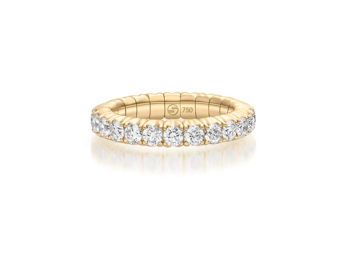 Scheffel Ring Stretch 18kt Gelbgold 6,2g Diamanten 1,35ct 