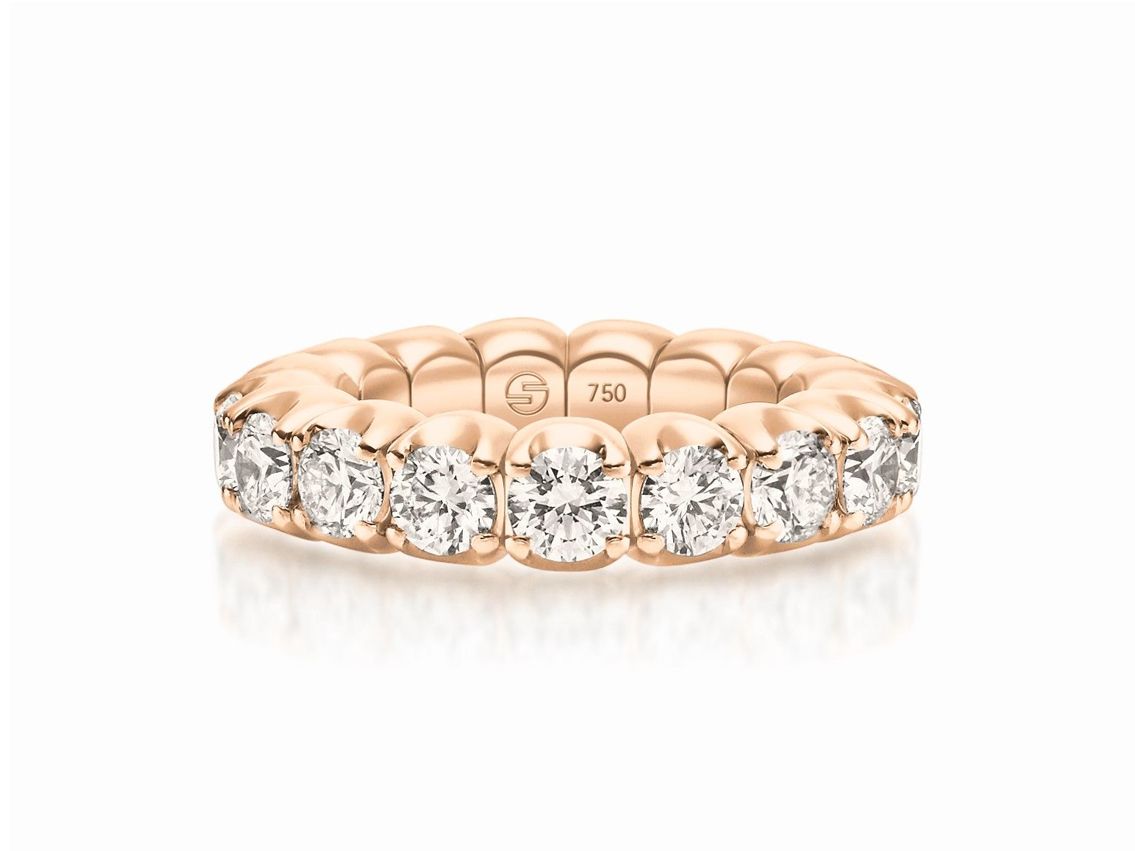 Scheffel Ring Stretch 18kt Roségold Diamanten 5,66ct 9,1g Neu